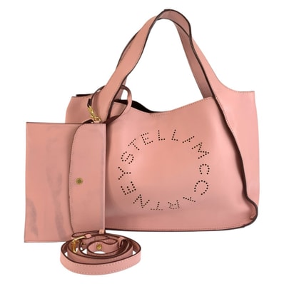 Stella McCartney ステラマッカートニー ピンク ゴールド金具 レザー トートバッグ ショルダーバッグ 2way 1-0292502 【中古】