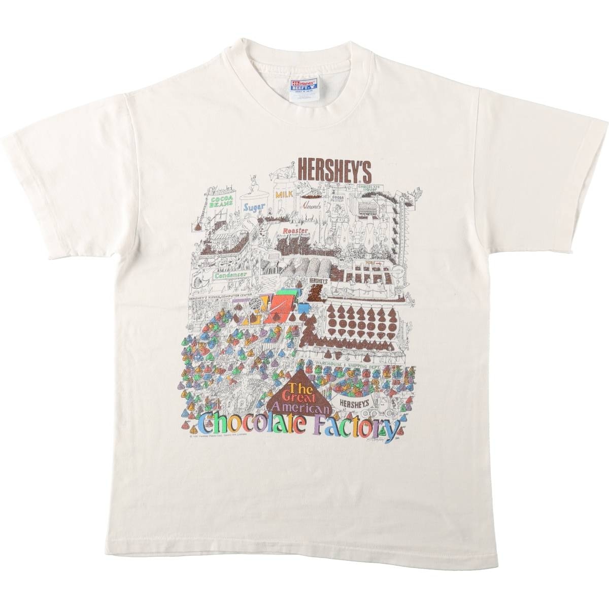 古着 90年代 ヘインズ Hanes The Hershey Company プリントTシャツ USA製 メンズM相当 ヴィンテージ/eaa642476