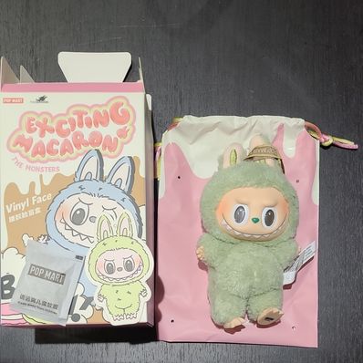 POP MART THE MONSTERS (LABUBU) Exciting Macaron Plush Series GREEN GRAPE