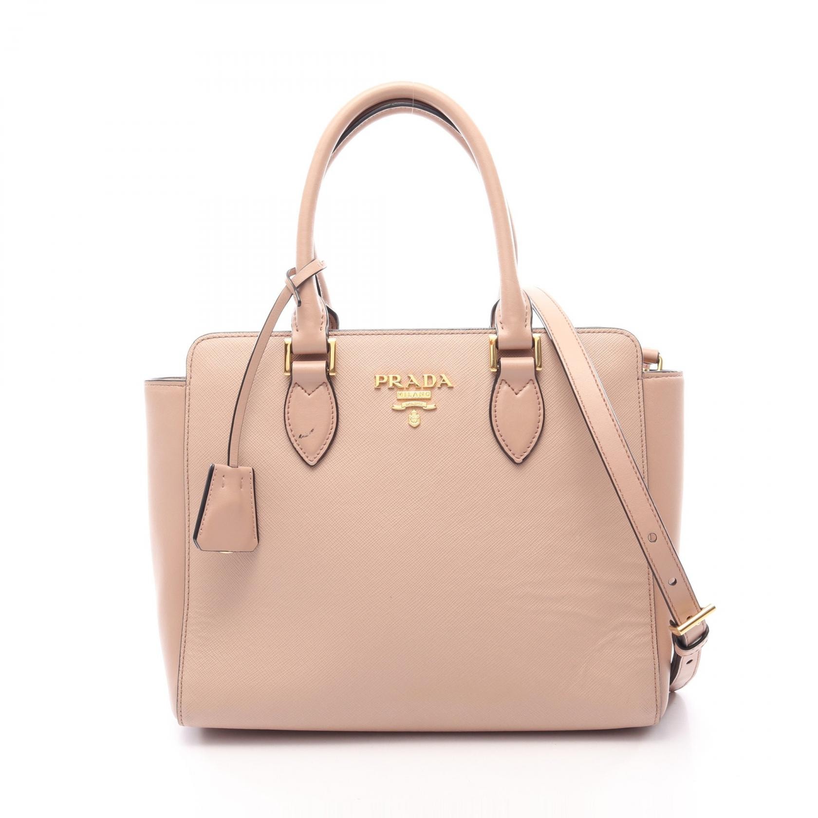 プラダ PRADA 2WAY ハンドバッグ バッグ レザー レディース ピンク系 【中古】