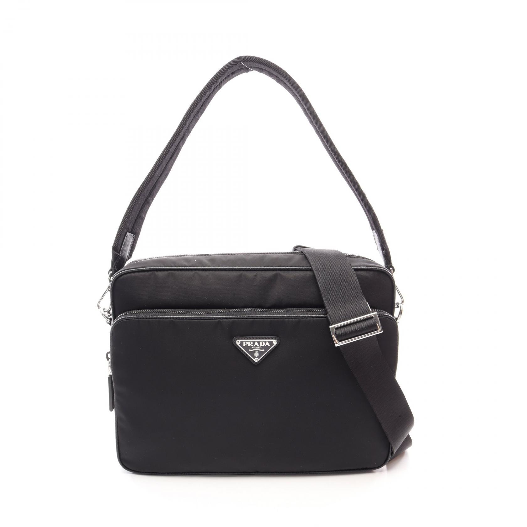 プラダ PRADA TESSUTO+SAFFIANO 2WAY ショルダーバッグ バッグ ナイロン サフィアーノレザー レディース ブラック系 2VH2032DMHF0002 【新品】