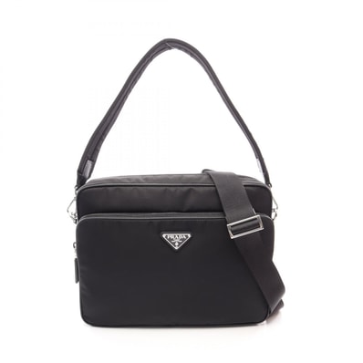 プラダ PRADA TESSUTO+SAFFIANO 2WAY ショルダーバッグ バッグ ナイロン サフィアーノレザー レディース ブラック系 2VH2032DMHF0002 【新品】
