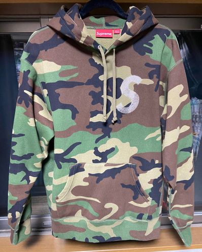 Supreme Swarovski® S Logo Hooded Sweatshirt "Camo"