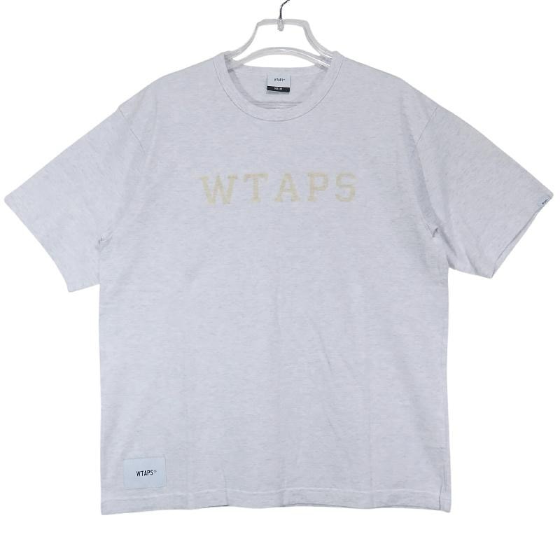 新品同様 WTAPS ダブルタップス 18SS DESIGN SS COLLEGE/TEE.COTTON 181ATDT-CSM03S デザイン ショートスリーブ カレッジ Tシャツ コットン グレー 半袖 サイズ01(S)