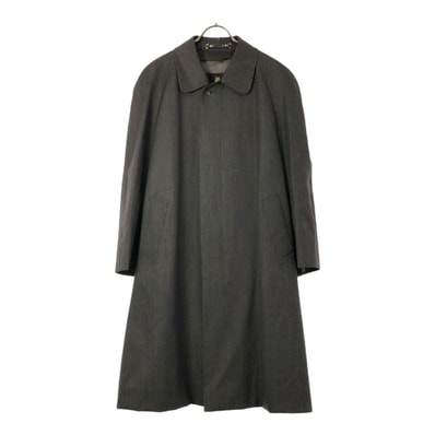 LANVIN ランバン ストライプ ステンカラーコート ブラック系