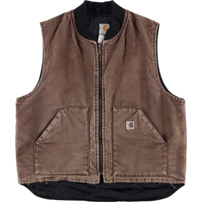 古着 00年代 カーハート Carhartt クラシックベスト 中綿入り ダックベスト USA製 メンズXL相当/evb033630