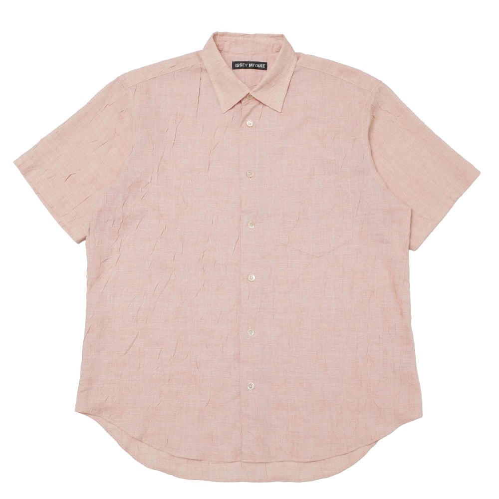 ■美品■ISSEY MIYAKE イッセイミヤケ 半袖シャツ サイズ2 シワ加工 ラウンドカット ブランド古着【中古】20260804/RB0460