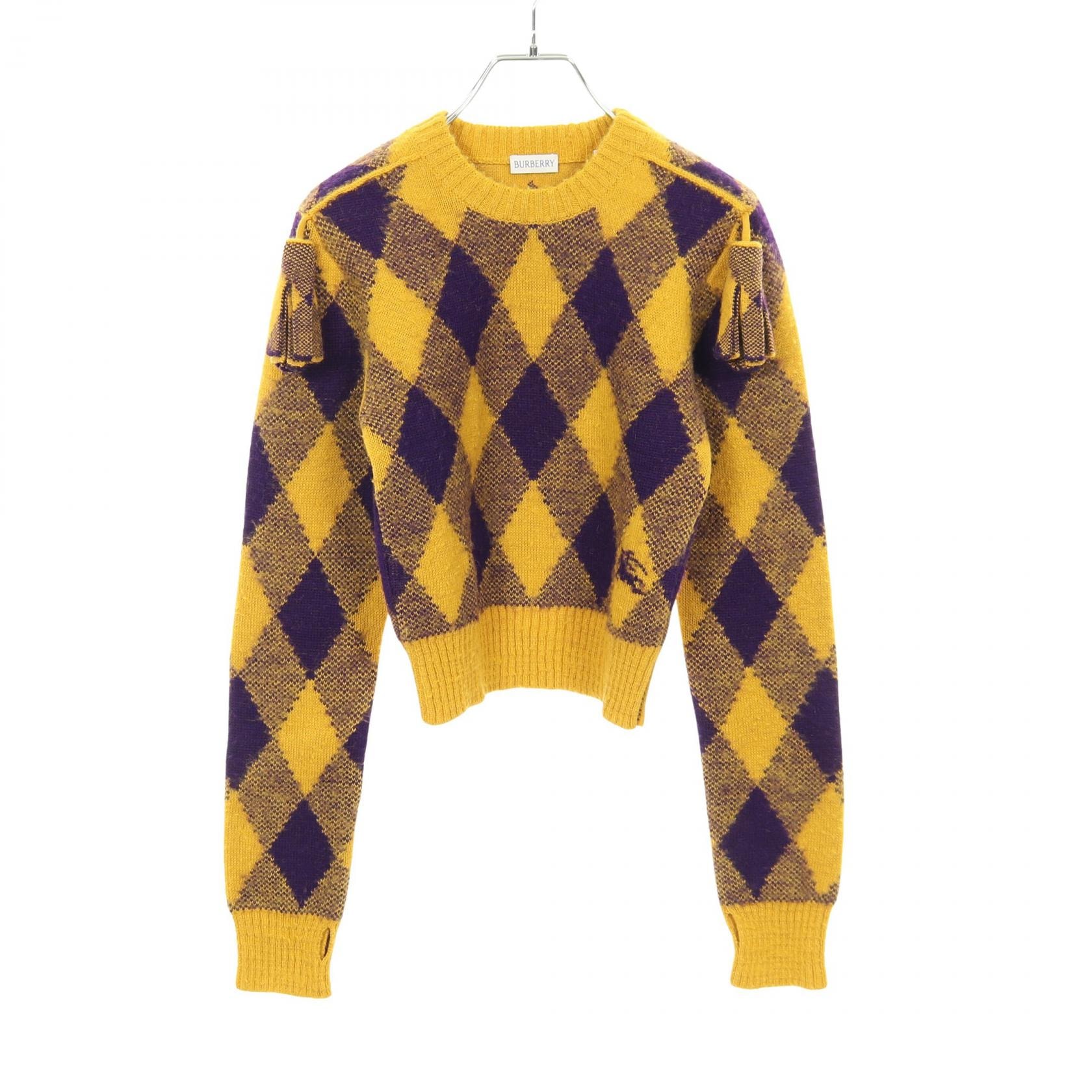 バーバリー BURBERRY ニット 衣料品 トップス ウール レディース イエロー系 / パープル系 【中古】