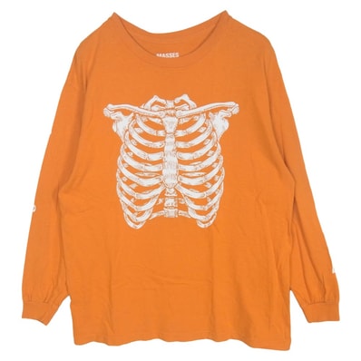 MASSES マシス カットソー ボーンプリント 長袖カットソー オレンジ系 L【中古】