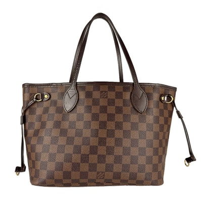 ルイ ヴィトン LOUIS VUITTON トートバッグ ダミエ ネヴァーフルPM ダミエキャンバス ブラウン ゴールド レディース【中古】 z8775