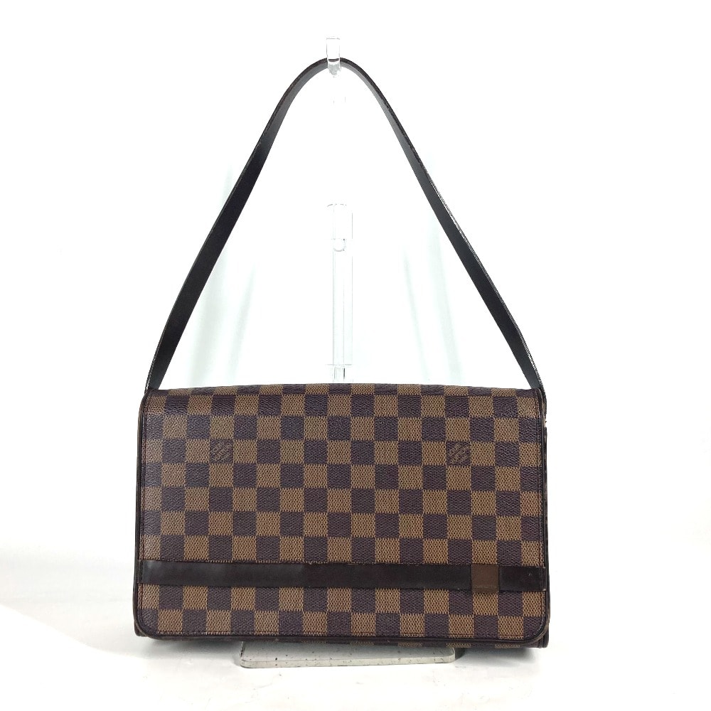 ルイヴィトン LOUIS VUITTON トライベッカ・ロン N51160 ダミエ フラップ 肩掛け カバン ショルダーバッグ ダミエキャンバス エベヌ ブラウン