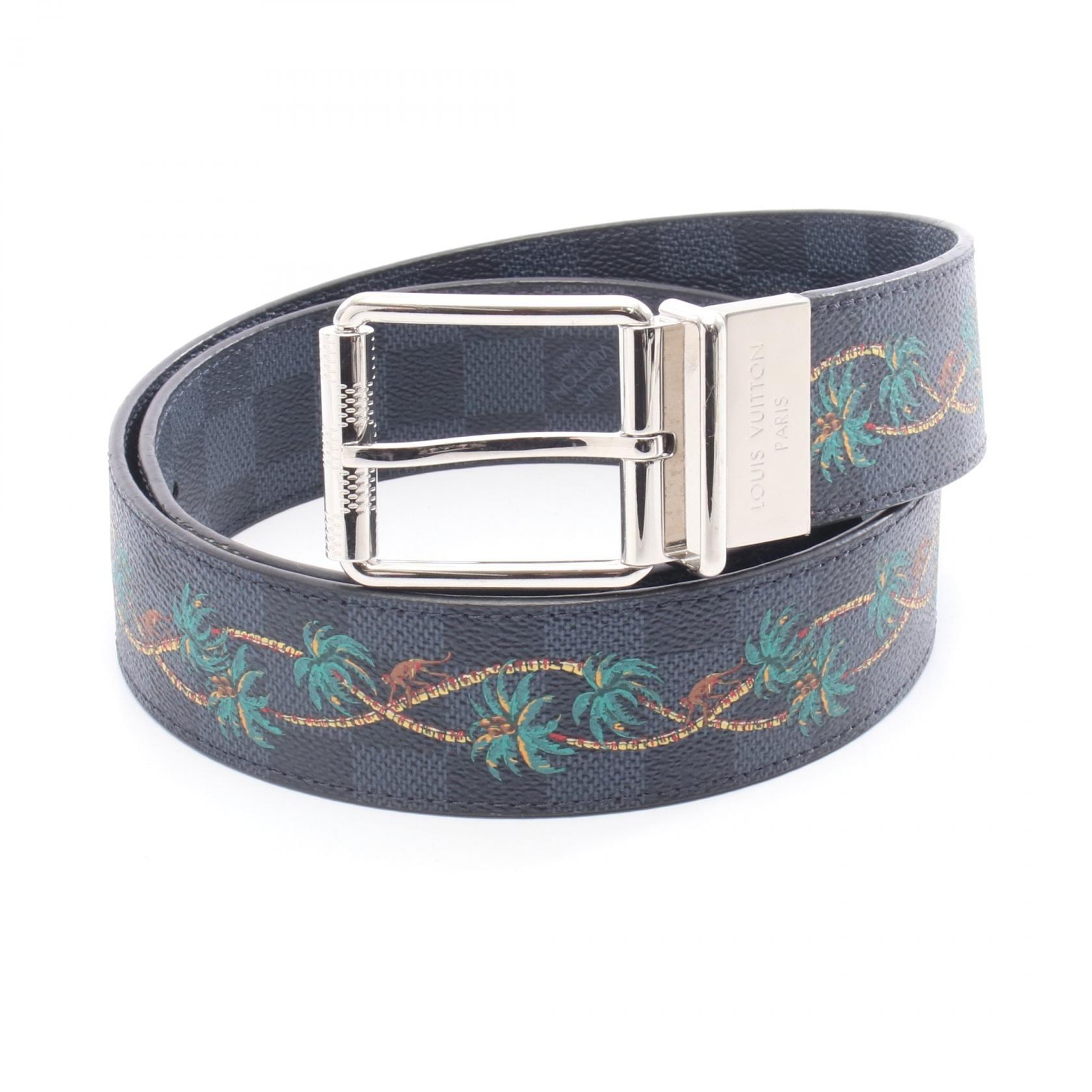 ルイ・ヴィトン LOUIS VUITTON サンチュール ダミエプリント 40MM ベルト 衣料品 PVC メンズ ブラック系 / マルチカラー M0020U 【中古】