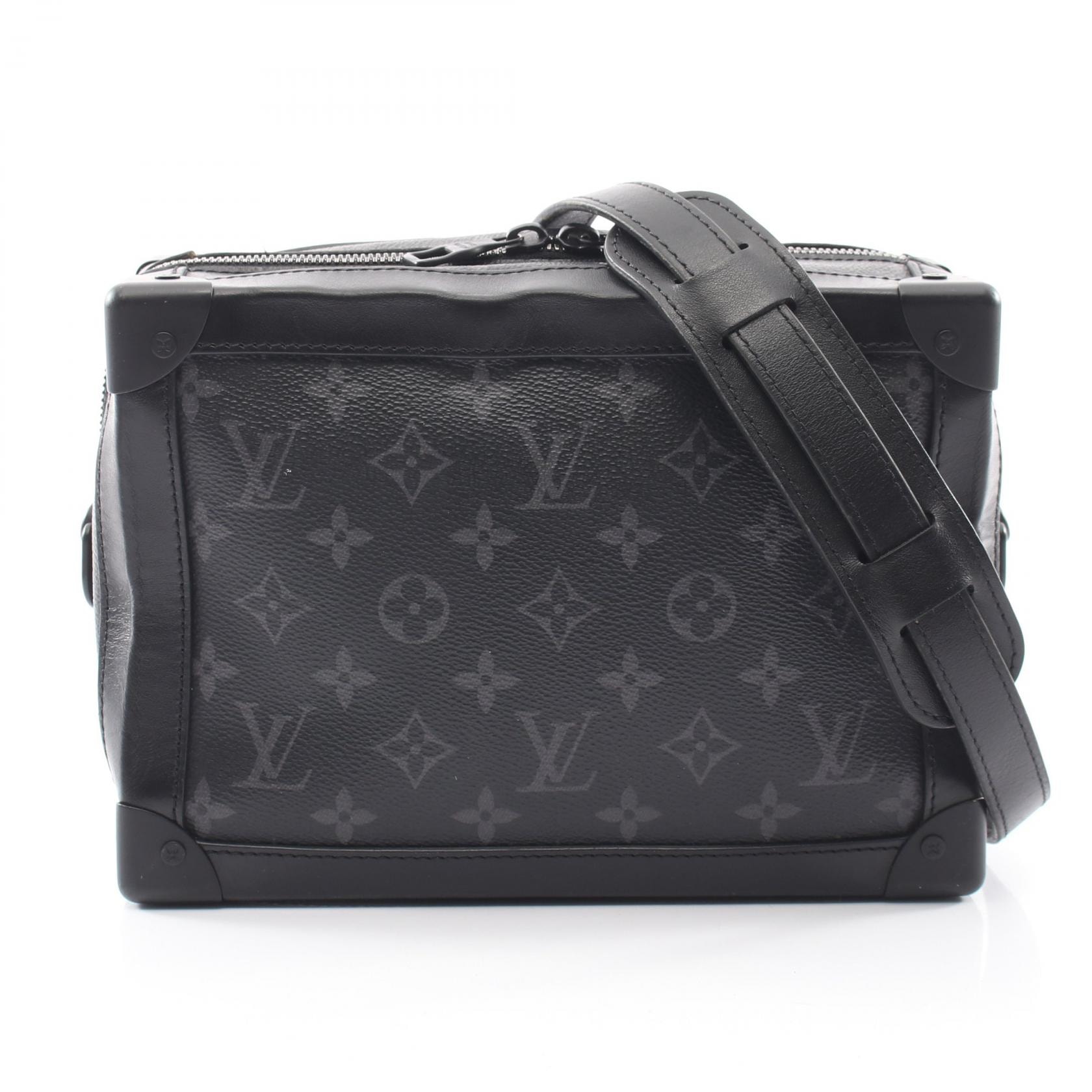 ルイ・ヴィトン LOUIS VUITTON ソフトトランク ショルダーバッグ バッグ PVCコーティングキャンバス レザー モノグラム・エクリプス ノワール メンズ ブラック系 M44730 【中古】