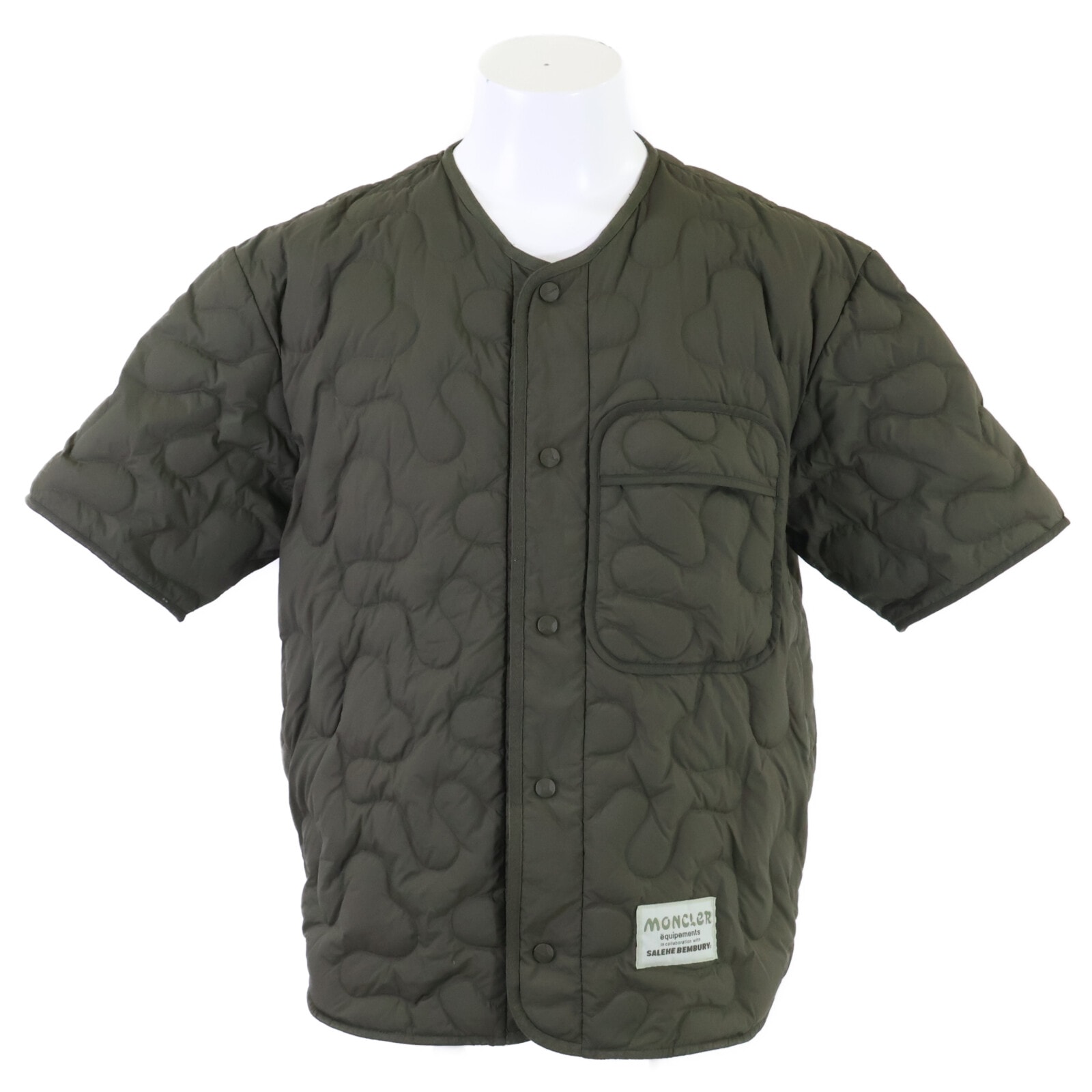 モンクレール GENIUS x SALEHE BEMBURY 23AW CAMICIA ナイロン バックプリント ショートスリーブキルティングダウンジャケット 50