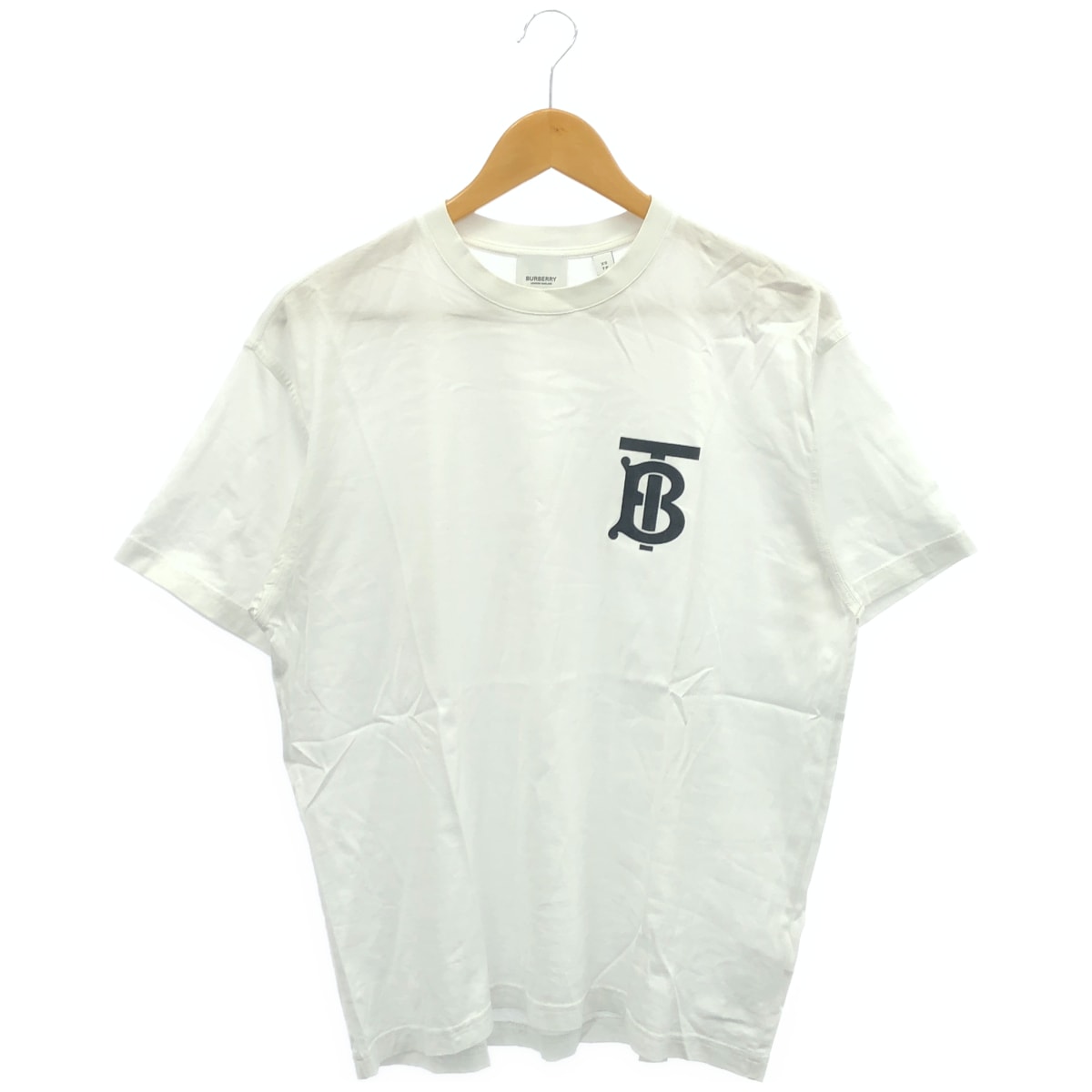 バーバリー 8017485 ホワイト モノグラムモチーフ TB ロゴプリント Tシャツ XS