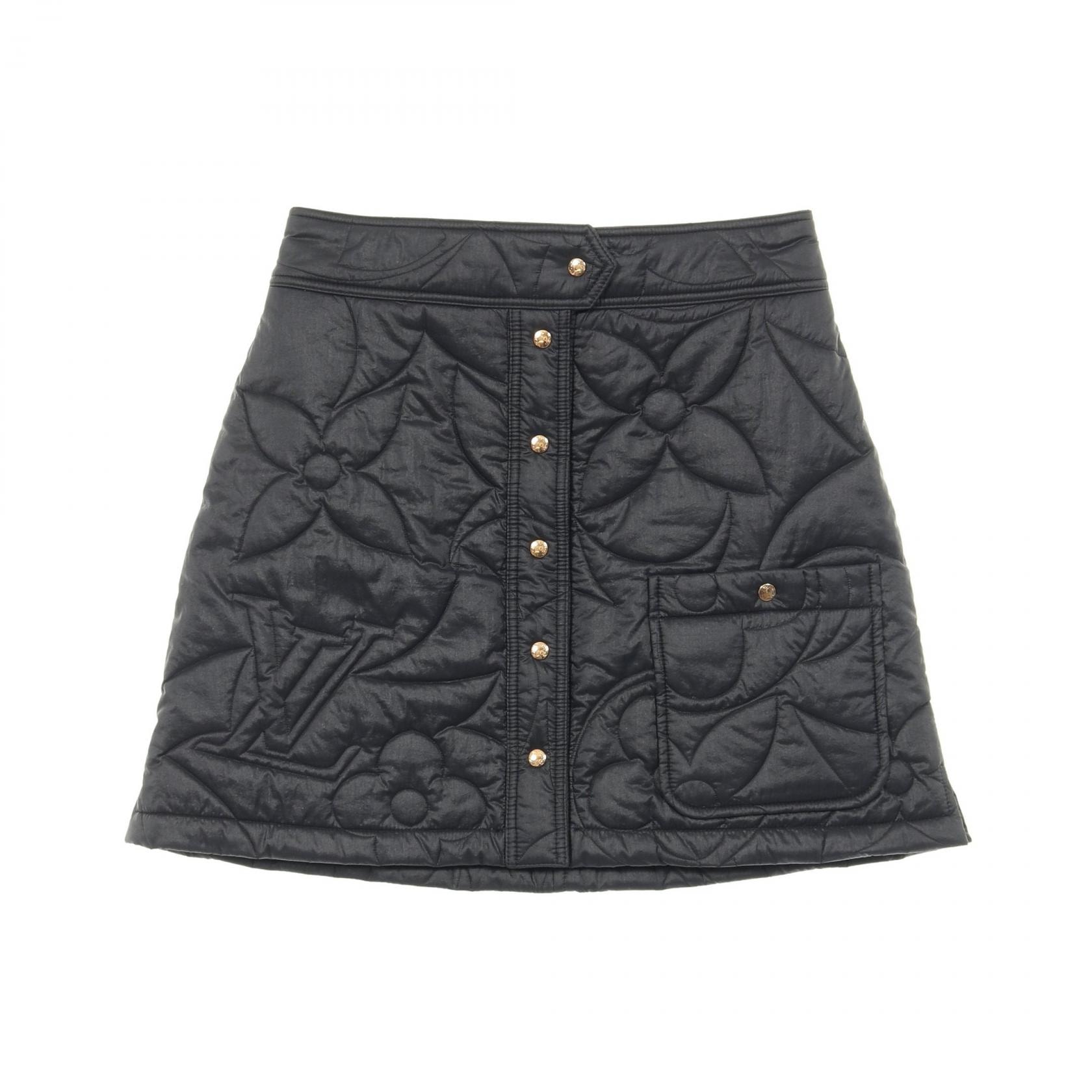 ルイ・ヴィトン LOUIS VUITTON モノグラム キルティング スカート 衣料品 ボトムス ナイロン レディース ネイビー系 RW 241WW Y27 FQSK07 【中古】