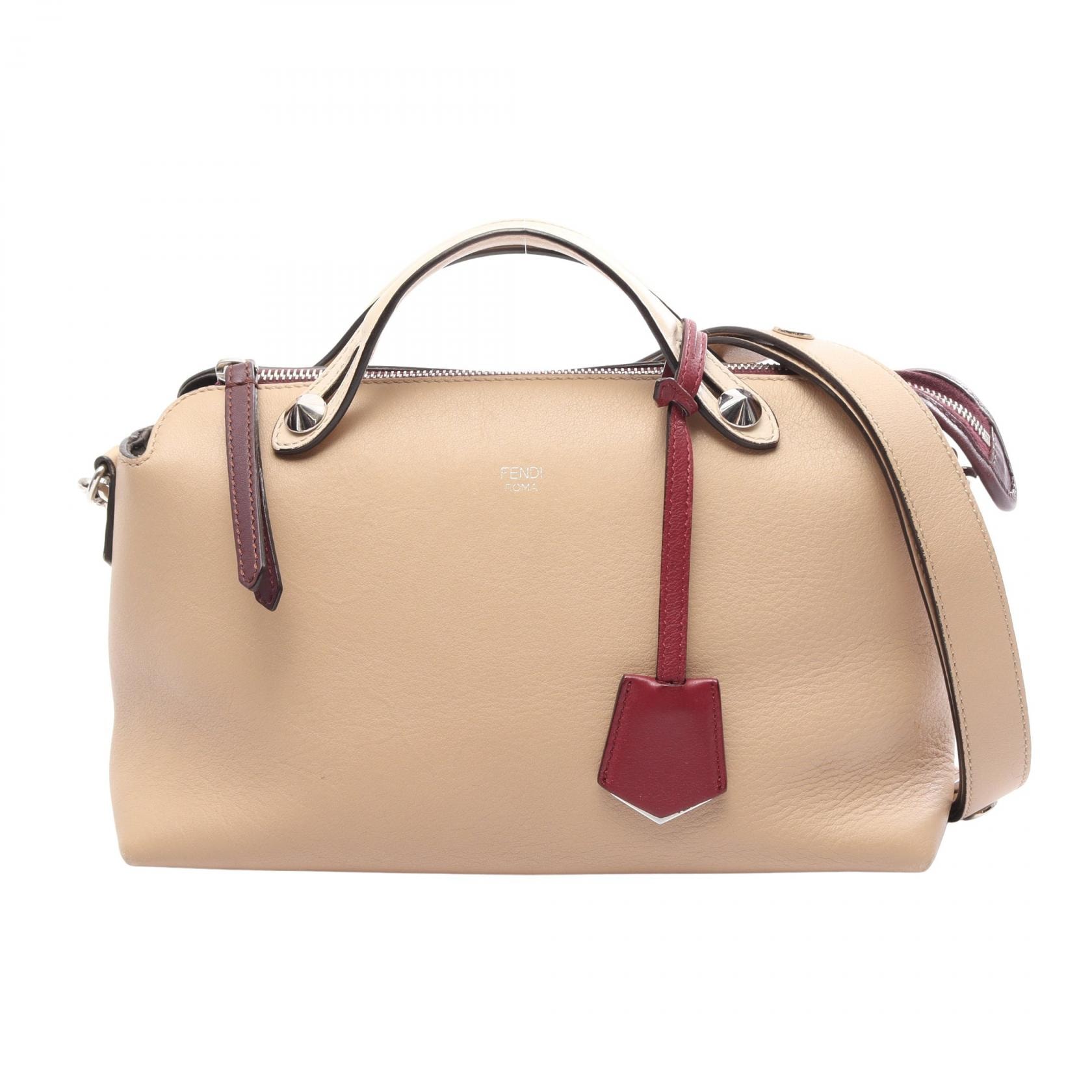 フェンディ FENDI BY THE WAY MEDIUM バイザウェイ ミディアム 2WAY ハンドバッグ バッグ レザー レディース ベージュ系 / ボルドー系 【中古】