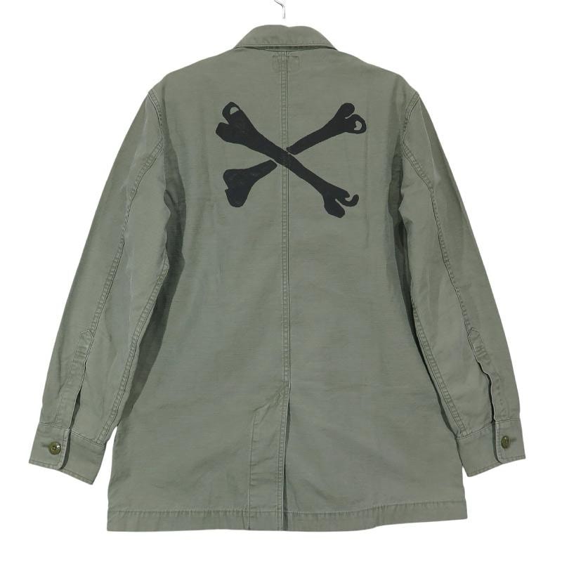 新品 WTAPS ダブルタップス 14SS DOCTOR L/S/SHIRT.COTTON.SATIN 141GWDT-SHM10 ドクター ロングスリーブ シャツ コットン サテン オリーブドラブ サイズ3(L)