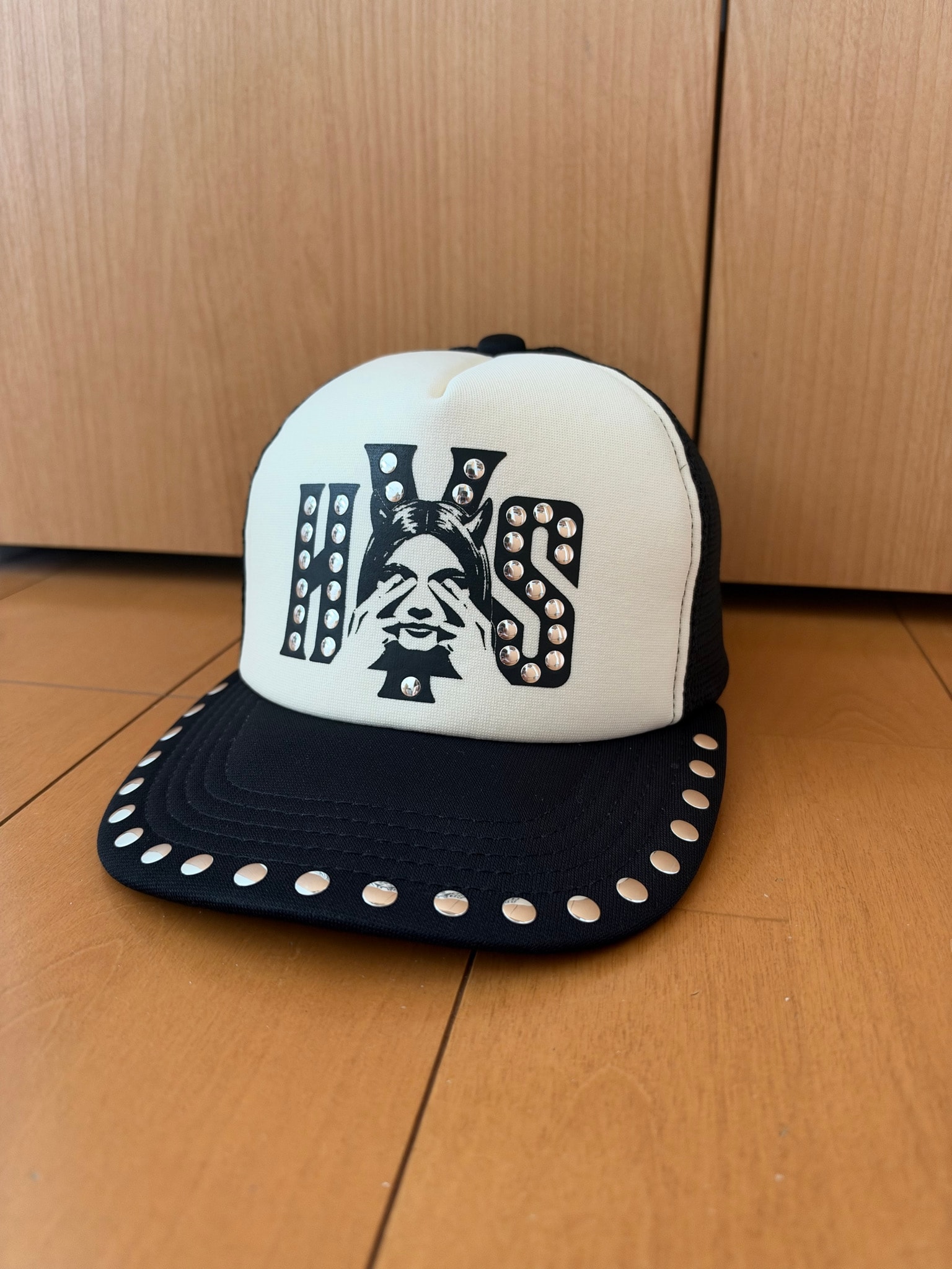 HYSTERIC GLAMOUR See No Evil Studded Mesh Cap "Black"