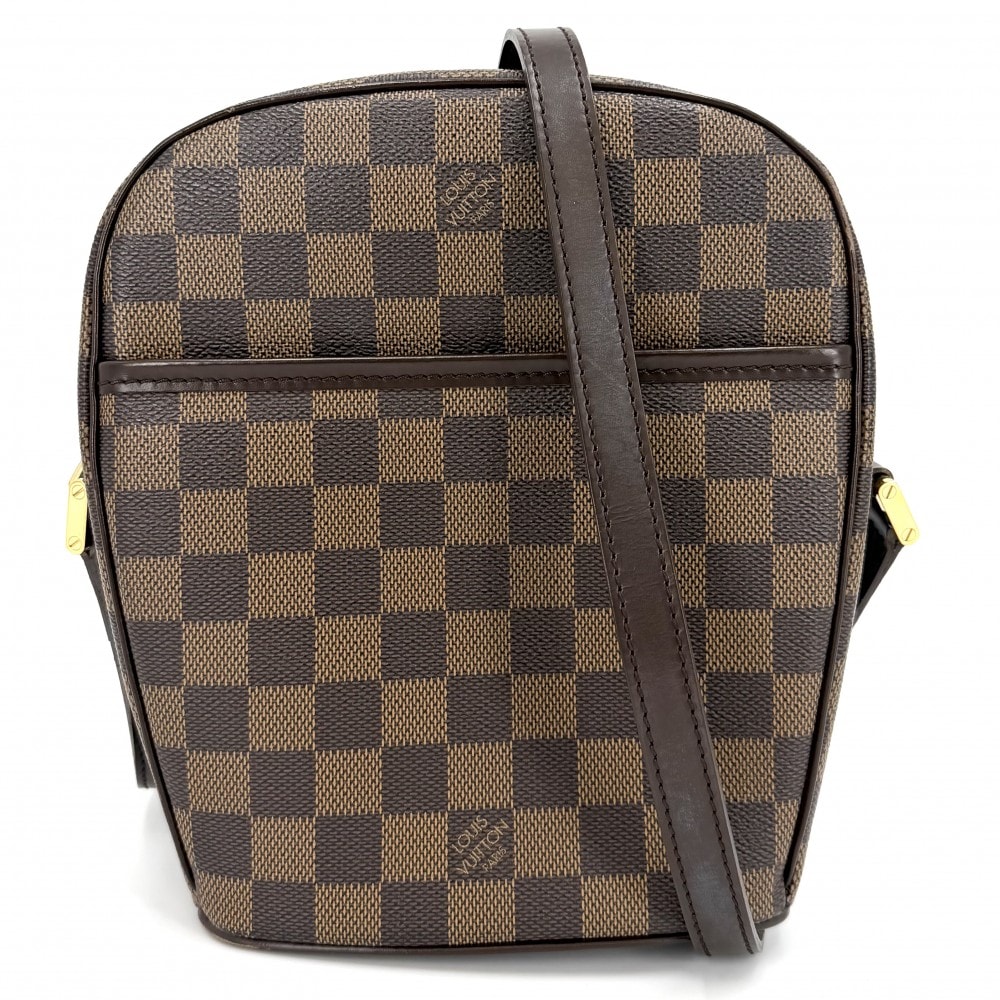 LOUIS VUITTON ルイヴィトン ショルダーバッグ イパネマPM 肩掛け 斜め掛け N51294 ダミエキャンバス    ブラウン 茶 ゴールド金具 レディース【中古品】