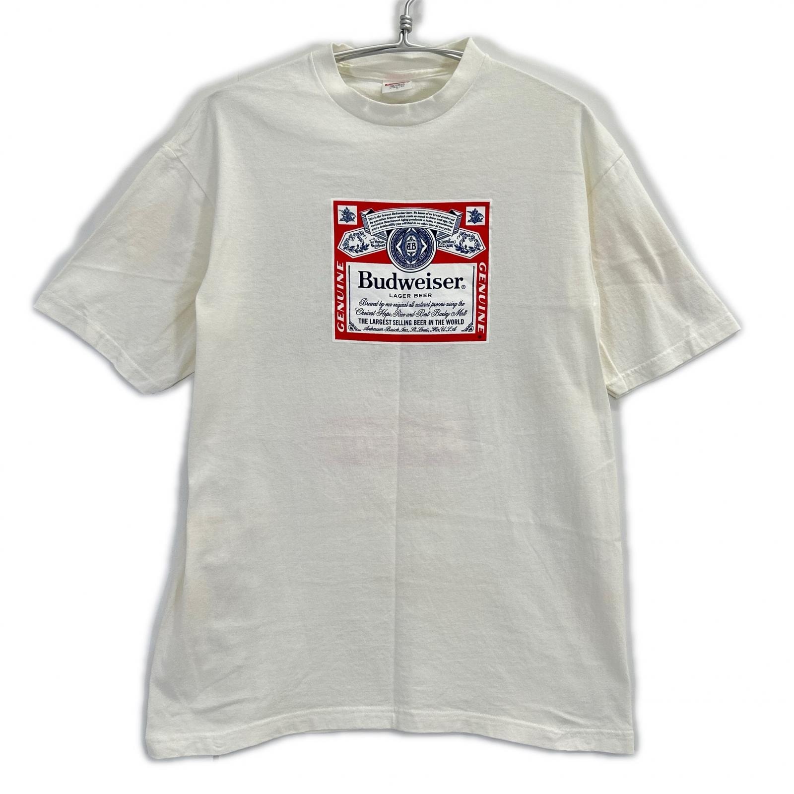 シュプリーム 09SS ×Budweiser バドワイザー ホワイト バドワイザー プリントTシャツ L