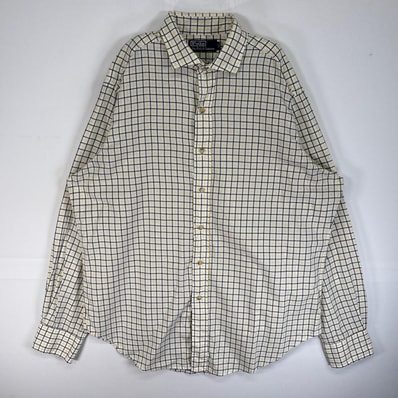 古着 ポロバイラルフローレン Polo by Ralph Lauren 長袖シャツ チェック ポニー無し L イエロー系 マルチカラー メンズ