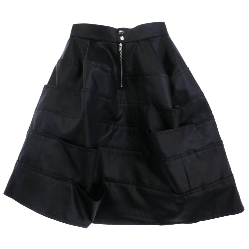 tao COMME des GARCONS タオ コムデギャルソン スカート 25AW TP-S002-051 Vinyl Tiered Skirt フェイクレザー スカート ブラック系 M【極上美品】【中古】