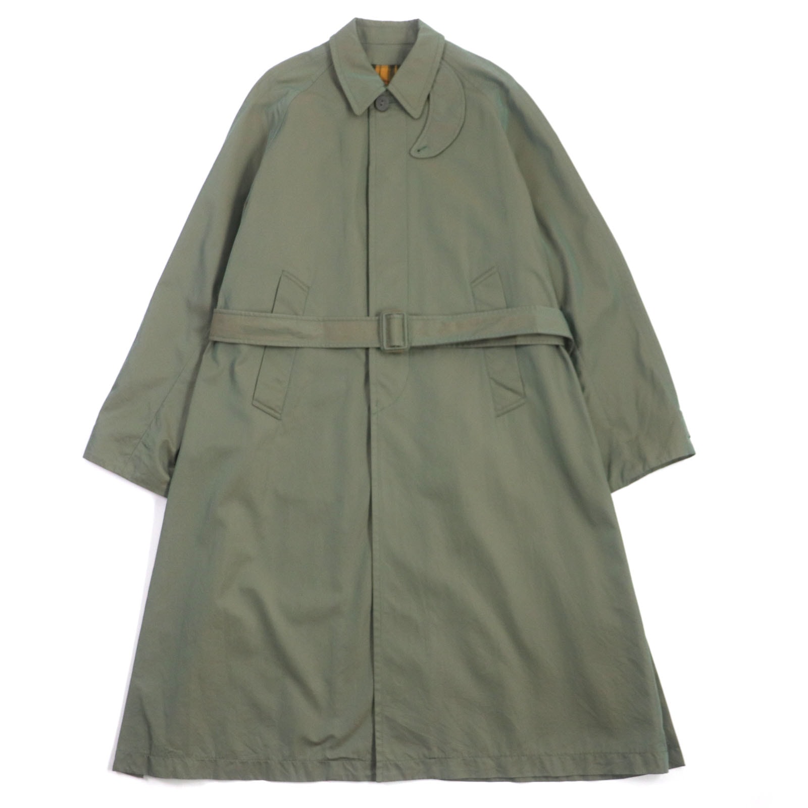 美品 エムエーエスユー
 ステンカラーコート RAGLAN LONG COAT ラグランロングコート 玉虫色 メンズ 46 MUFW-CT0191