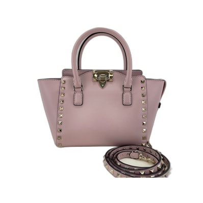 ヴァレンティノ VALENTINO ロックスタッズ ハンドバッグ レザー【中古】