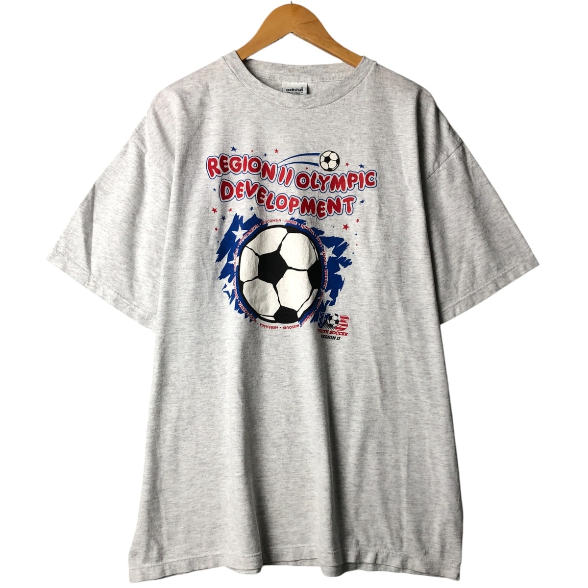 古着 90年代 アディダス adidas スポーツプリントTシャツ USA製 メンズL相当 ヴィンテージ/eaa564537