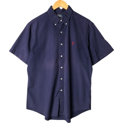 古着 ラルフローレン Ralph Lauren POLO by Ralph Lauren CUSTOM FIT 半袖 ボタンダウンシャツ メンズL相当/eaa580016