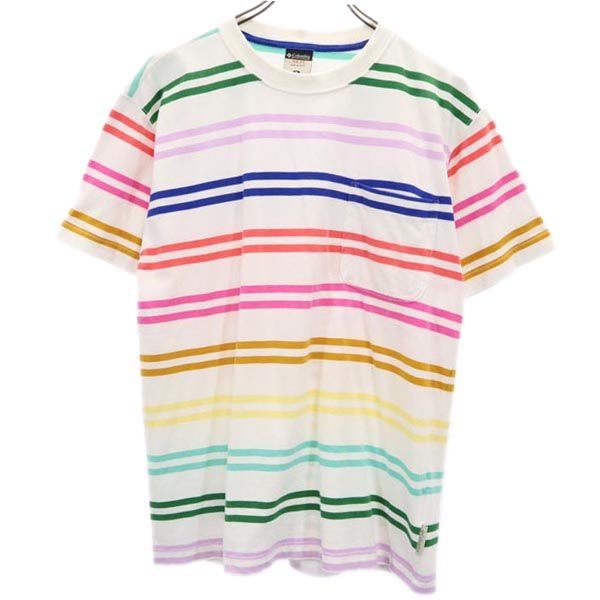 Columbia コロンビア ボーダー柄 半袖 Tシャツ M アウトドア