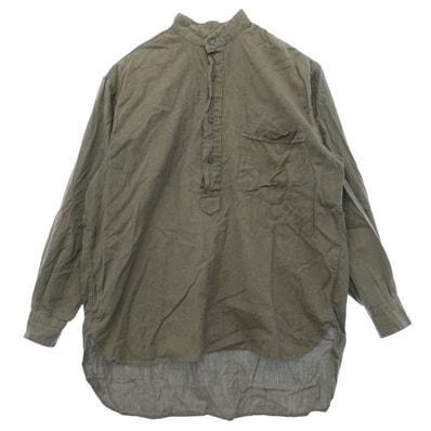 COMOLI コモリ 22SS V01-02006 Melange Pullover Shirt ヨリ杢 メランジプルオーバー 長袖 シャツ チャコール系 2【中古】