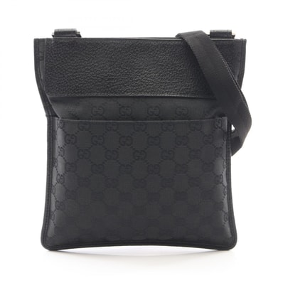 グッチ GUCCI GGキャンバス ショルダーバッグ バッグ キャンバス レザー レディース ブラック系 27639 【中古】