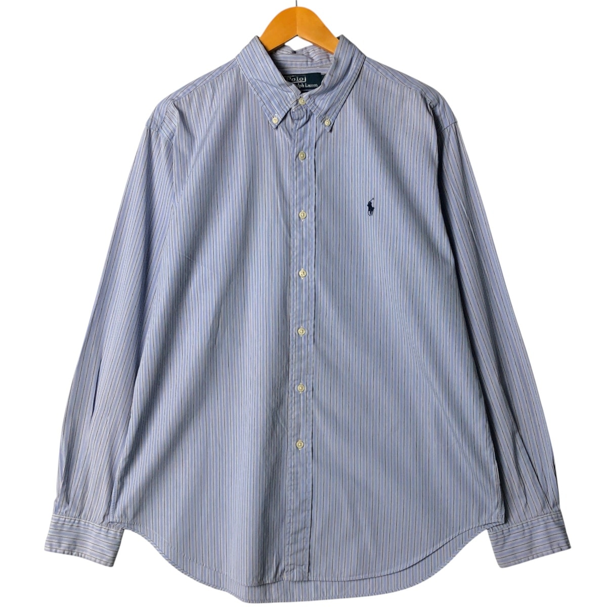 古着 ラルフローレン Ralph Lauren POLO by Ralph Lauren CLASSIC FIT 長袖 ボタンダウンストライプシャツ メンズL相当/eaa587834