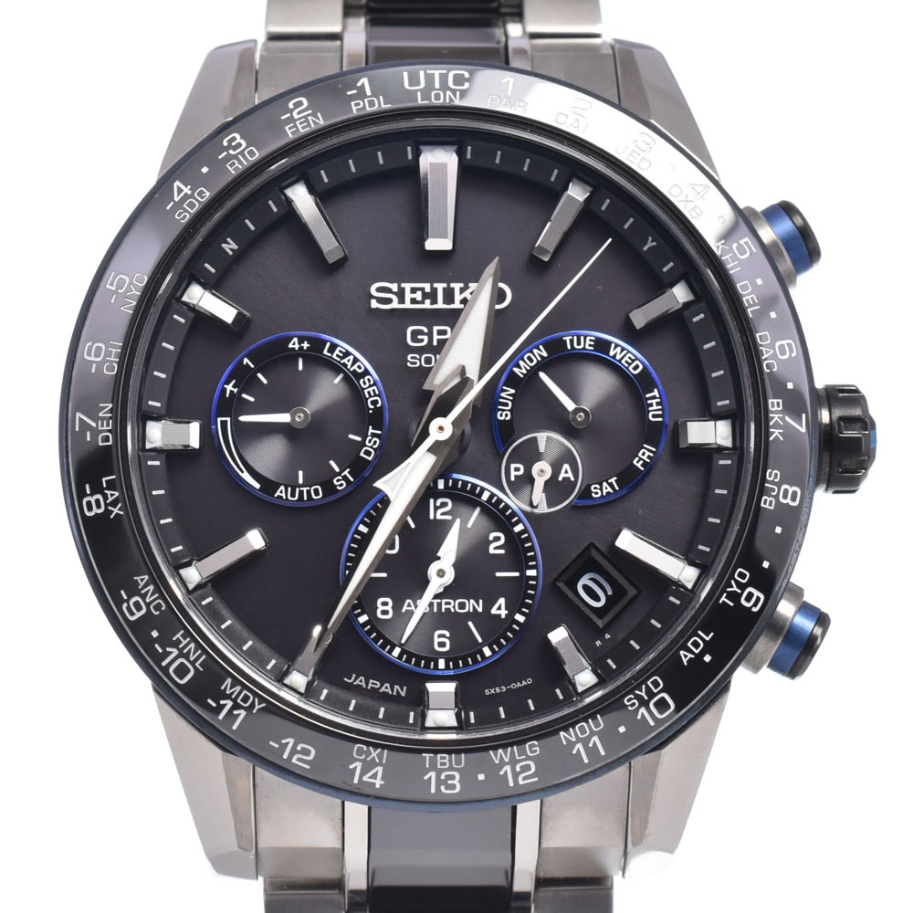 セイコー SEIKO 5X53-0AN0/SBXC027 アストロン 限定品 ブラック ソーラー GPS衛星電波 メンズ 良品 腕時計 P#149023