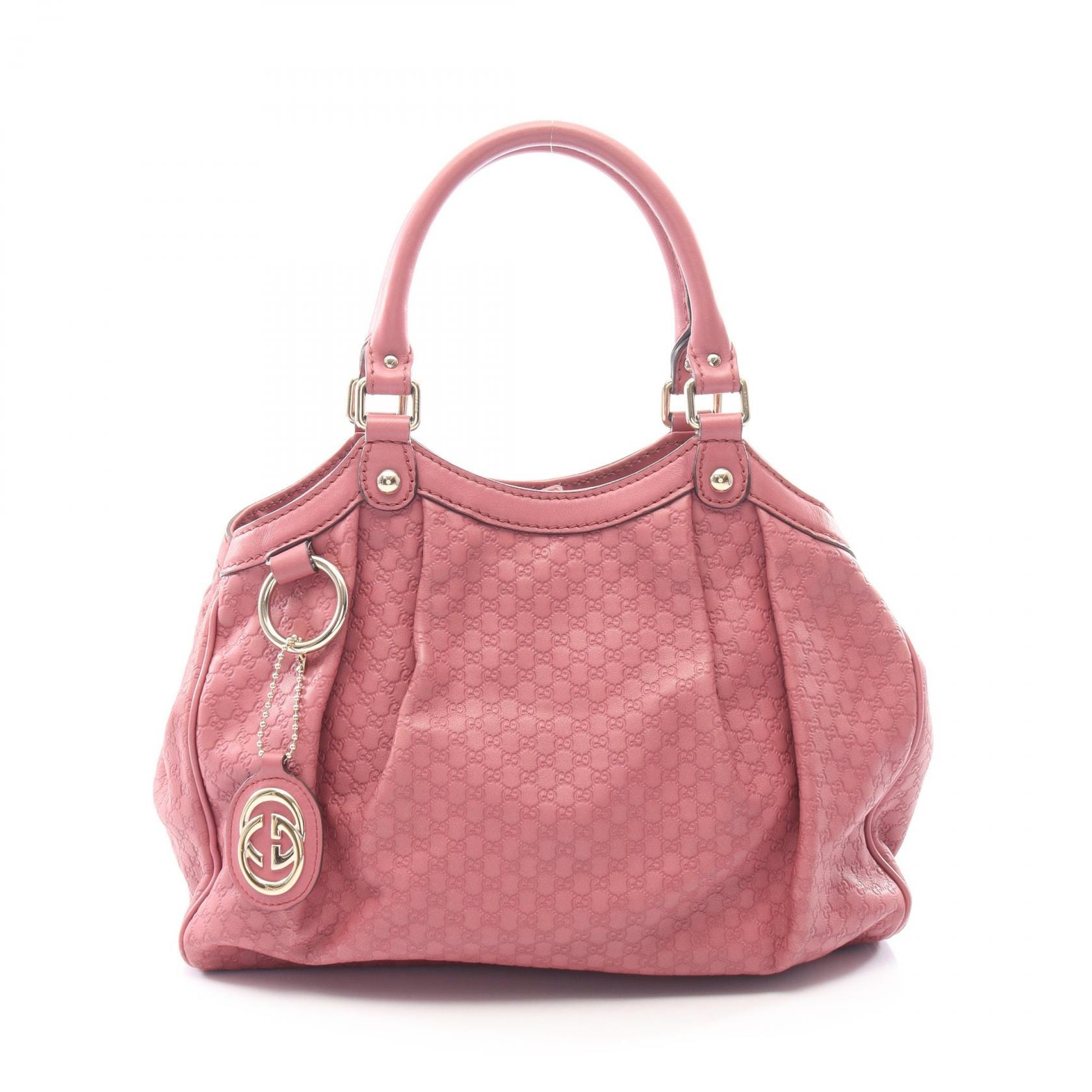 グッチ GUCCI スーキー マイクログッチシマ ハンドバッグ バッグ レザー レディース ピンク系 211944 【中古】