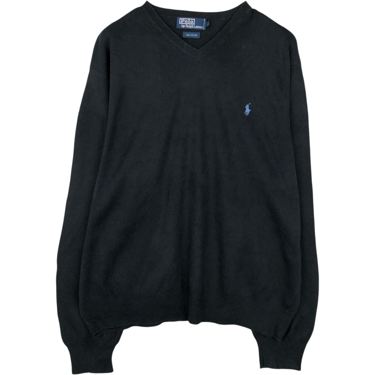 古着 ラルフローレン Ralph Lauren POLO by Ralph Lauren Vネック コットンニットセーター メンズXL相当/eaa637263