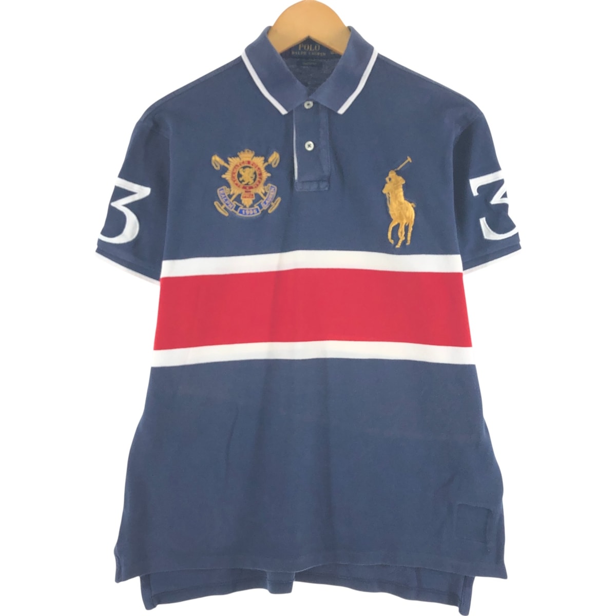 古着 ラルフローレン Ralph Lauren POLO by Ralph Lauren CUSTOM FIT ビッグポニー 半袖 ポロシャツ メンズL相当/eaa556391