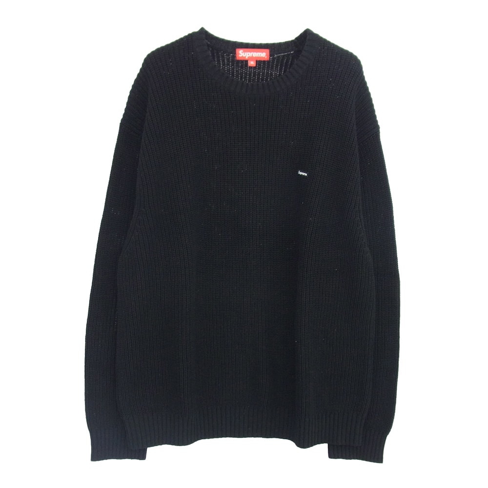 Supreme シュプリーム ニット 21AW Small Box Ribbed Sweater スモールボックスロゴ ニット セーター ブラック系 XL【中古】