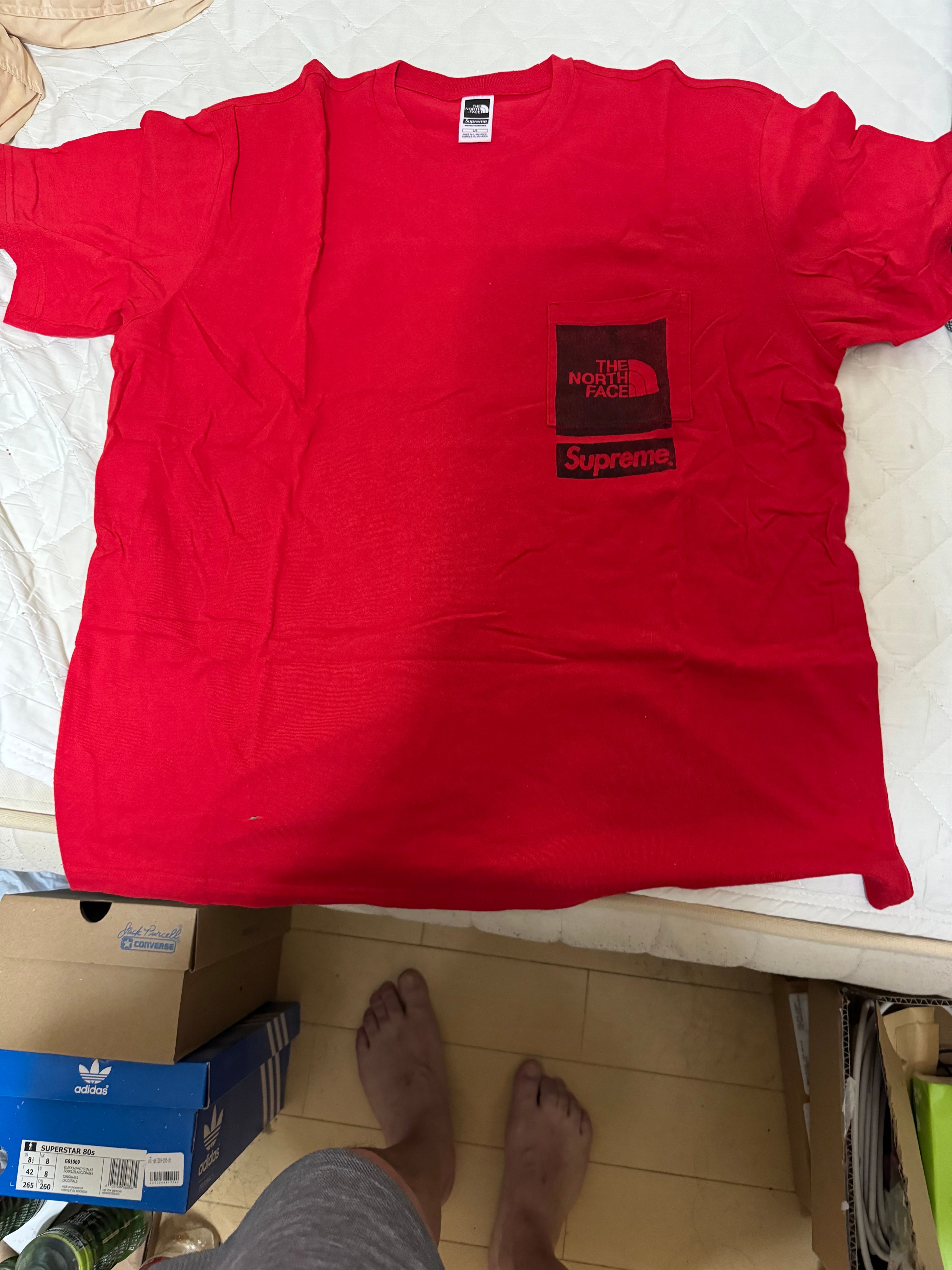 Supreme x The North Face Printed Pocket Tee "Red"