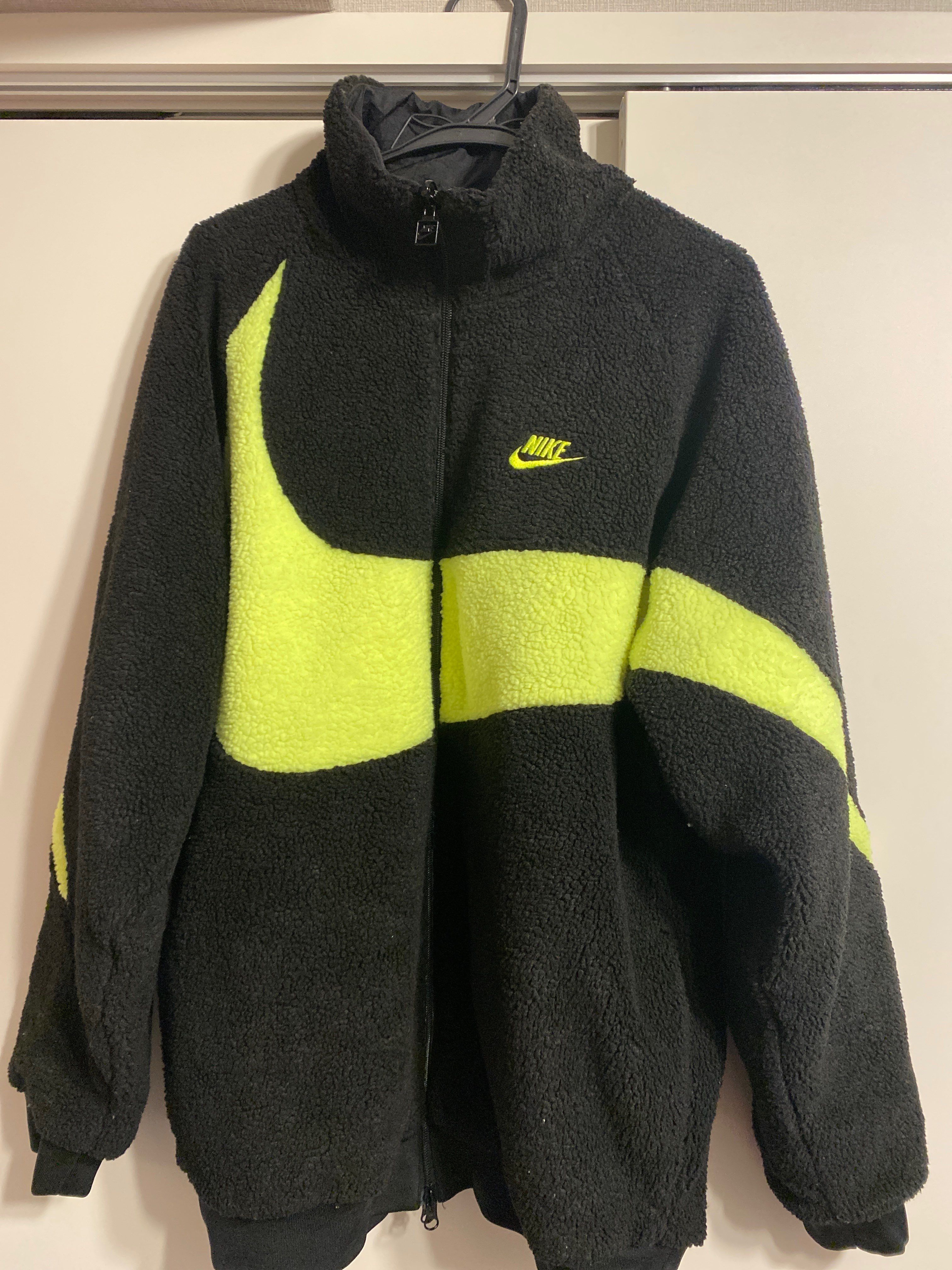 Nike Big Swoosh Reversible Boa Jacket"Black Neon"