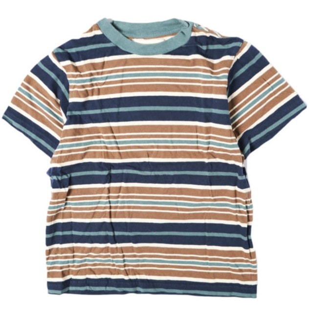 BEAMS BOY ビームスボーイ マルチボーダークルーネックショートスリーブTシャツ 13-04-0726-454 ONE SIZE NAVY 半袖 トップス g13760