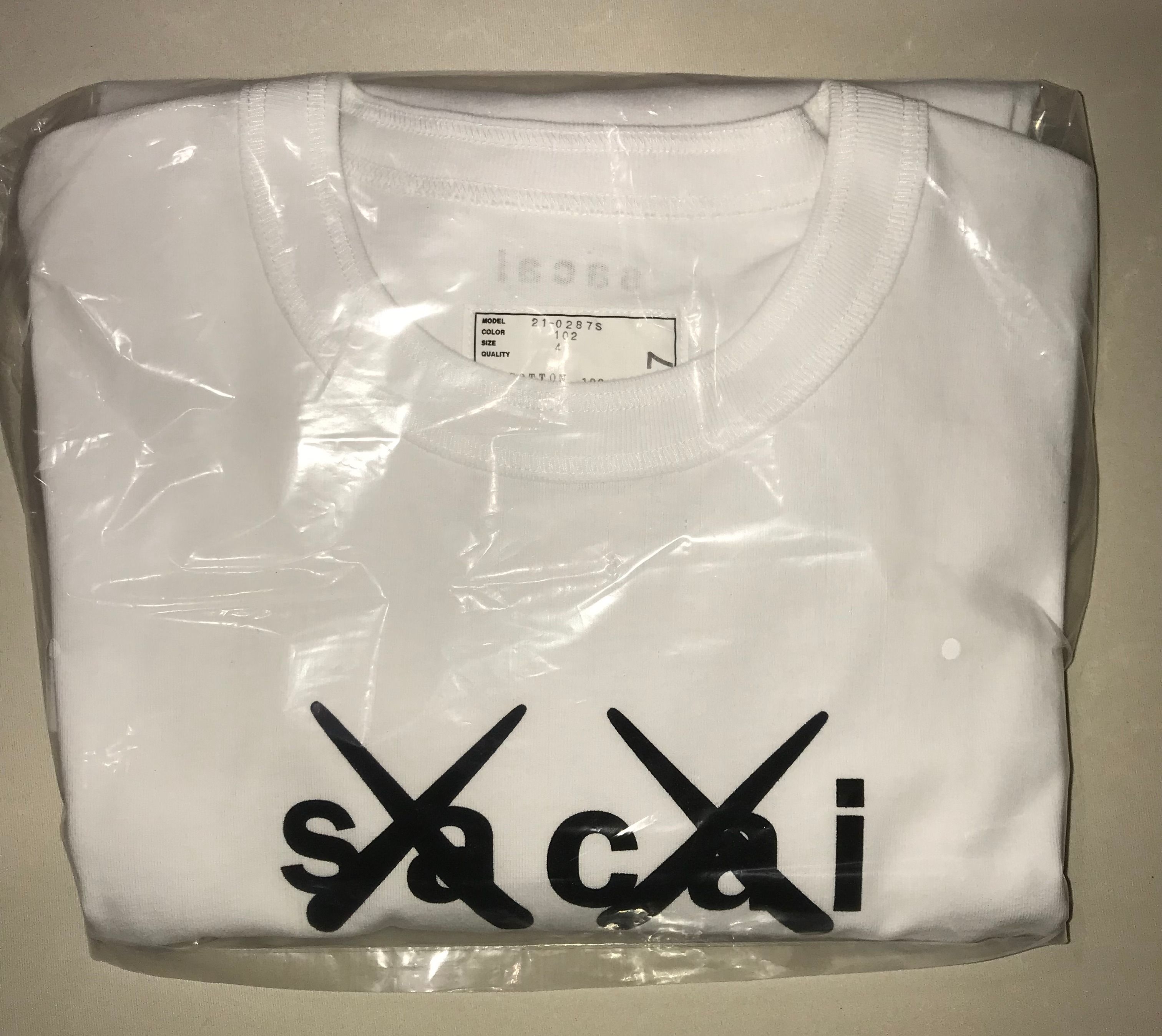 sacai KAWS Flock Print Long Sleeve T-shirt "White"
