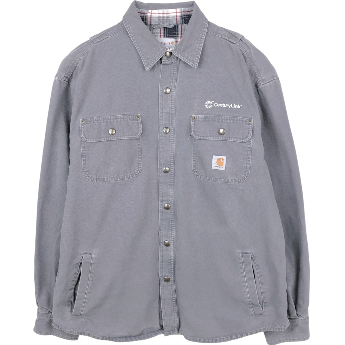 古着 カーハート Carhartt CenturyLink 長袖 ダックワークシャツ メンズL相当/eaa673748