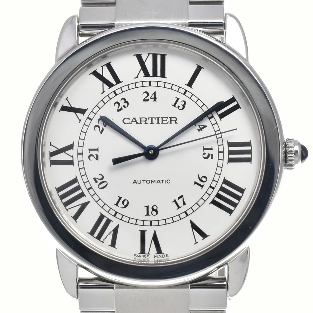 カルティエ CARTIER WSRN0012 ロンド ソロ ドゥ カルティエ シルバー 自動巻き ユニセックス 美品 内箱・保証書付き 腕時計 M#148487