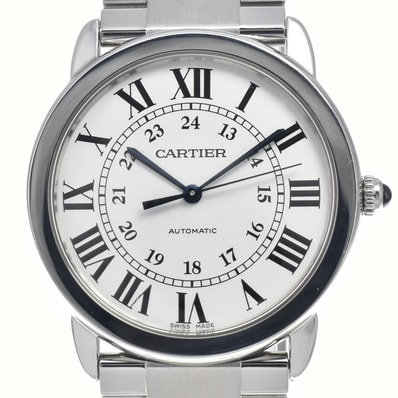 カルティエ CARTIER WSRN0012 ロンド ソロ ドゥ カルティエ シルバー 自動巻き ユニセックス 美品 内箱・保証書付き 腕時計 M#148487