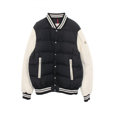 モンクレール MONCLER VENTOUX ダウンジャケット 衣料品 アウター ナイロン レザー ポリエステル メンズ ネイビー系 / ホワイト系 【中古】