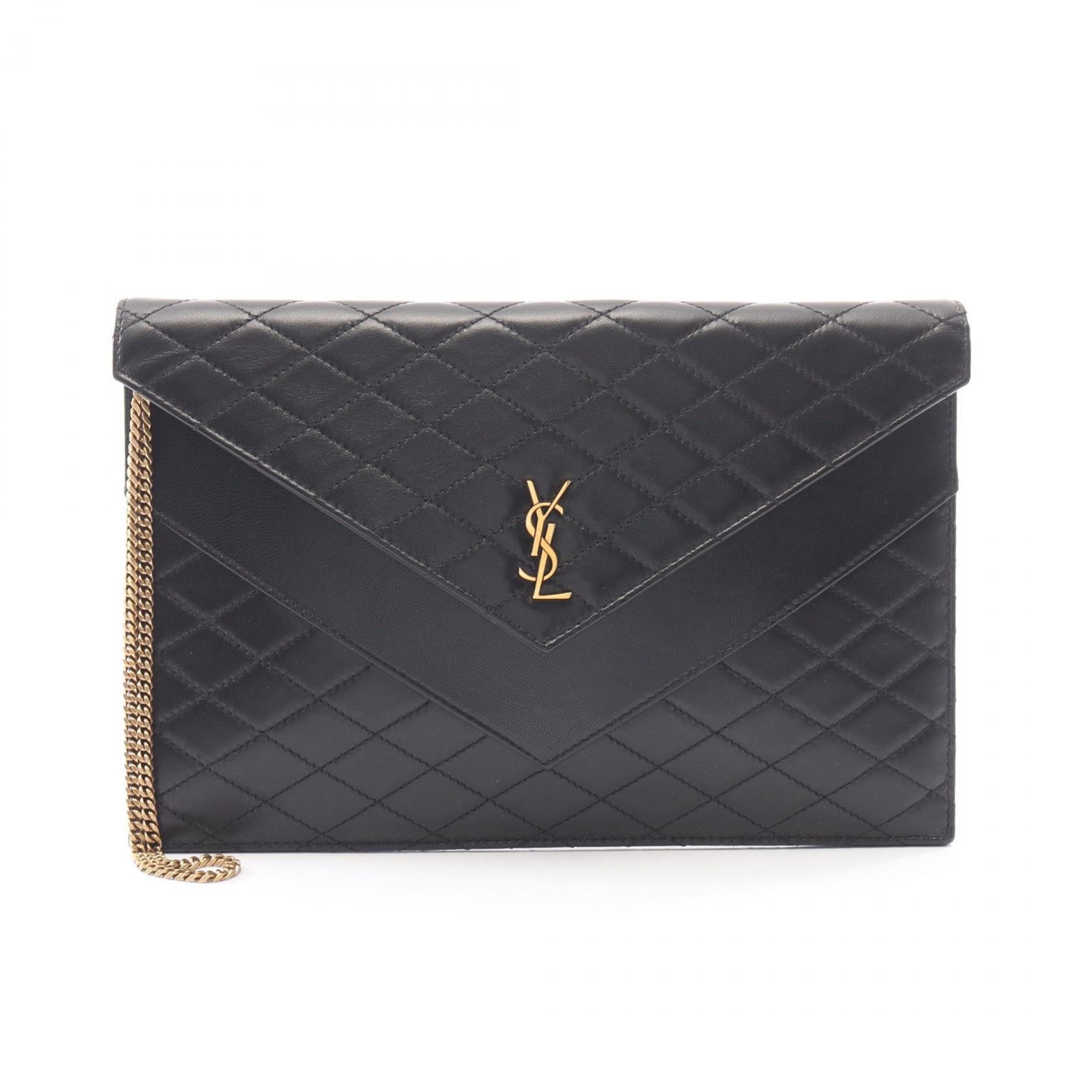 サンローランパリ SAINT LAURENT PARIS ギャビー セカンドバッグ クラッチバッグ バッグ レザー レディース ブラック系 685596 【中古】
