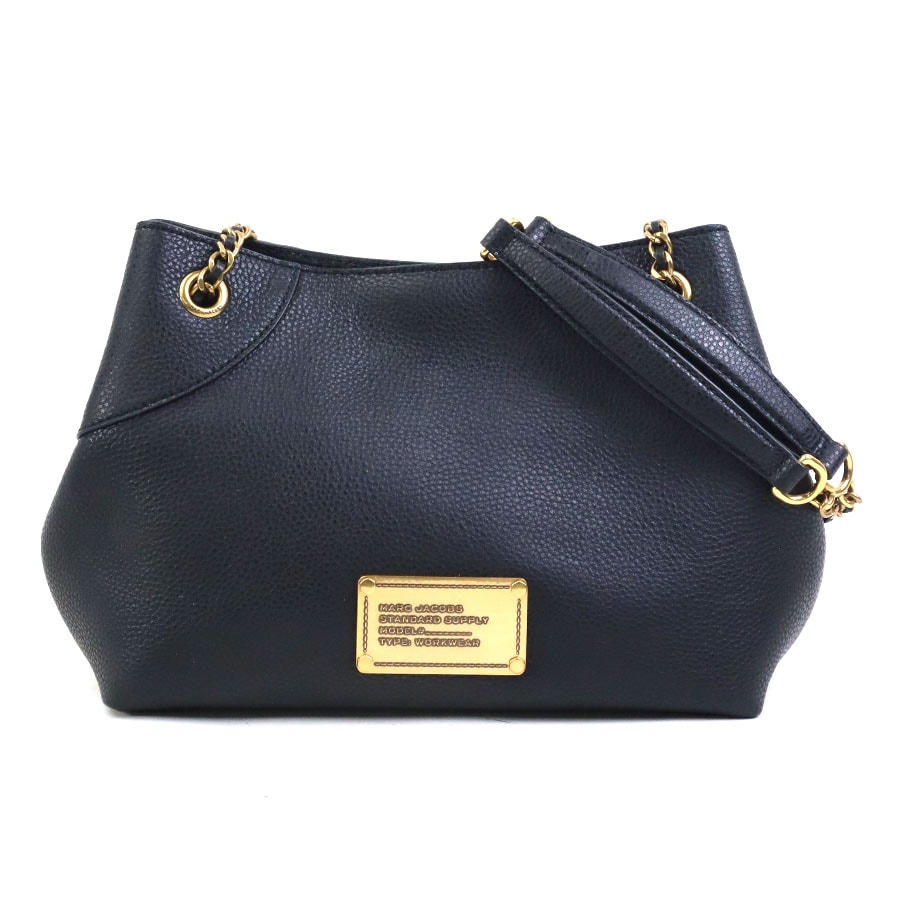 マークジェイコブス MARC JACOBS ショルダーバッグ ザ プラザ レザー ブラック レディース【中古】 h32039k